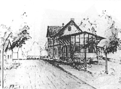 Zeichnung vom alten Etelser Bahnhof